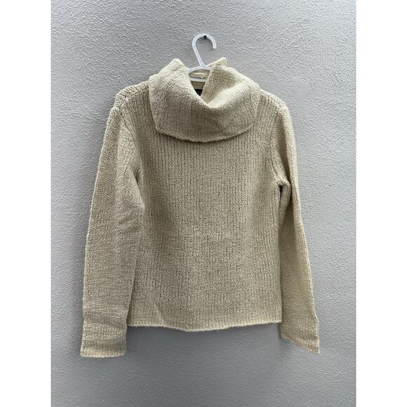 Eileen Fisher Womens Sweater Medium Tan Pullover Crowl Neck Merino Wool Camel - Picture 1 of 11